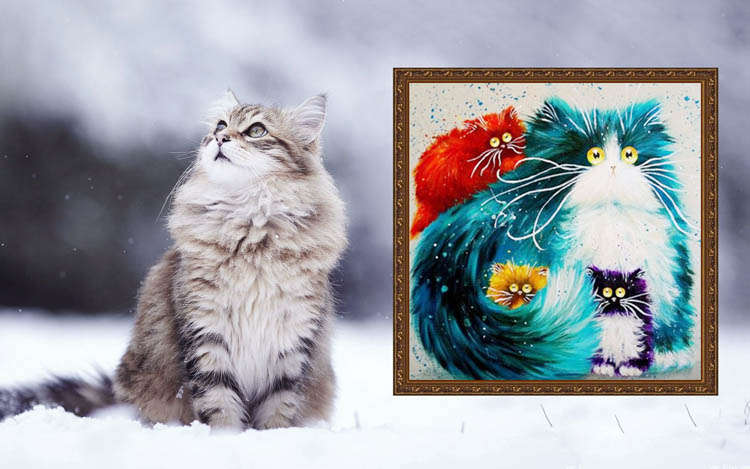 colorful cat diamond painting