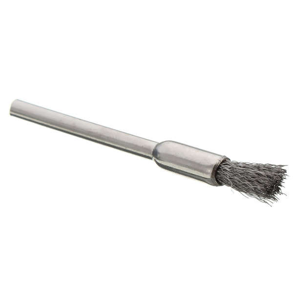 10pcs 3mm Shank Wire Brush Stainless Steel Head Removal Dust Burr Derusting Brush