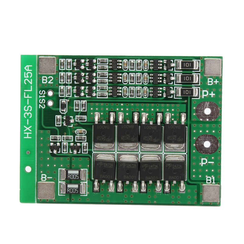 3S 11.1V 25A 18650 Li-ion Lithium Battery BMS Protection PCB Board With Balance Function