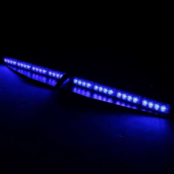 16 LED 24W Blue Emergency Traffic Advisor Vehicle Strobe LED Car Lights Bar