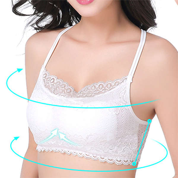 Women Sexy Back Criss-cross Lace-tirm Sling Vest Wireless Halter Back Hollow Out Wrapped Chest Thin