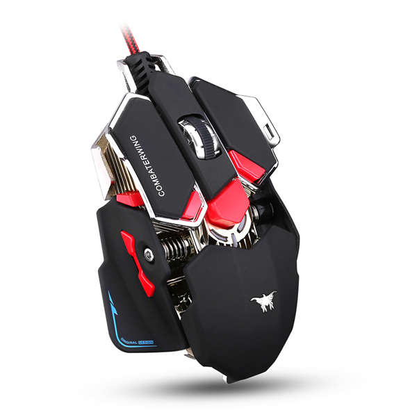 Combaterwing 4800DPI USB Wired Professional Gaming Mouse Programmable 10 Buttons RGB Breathing LED