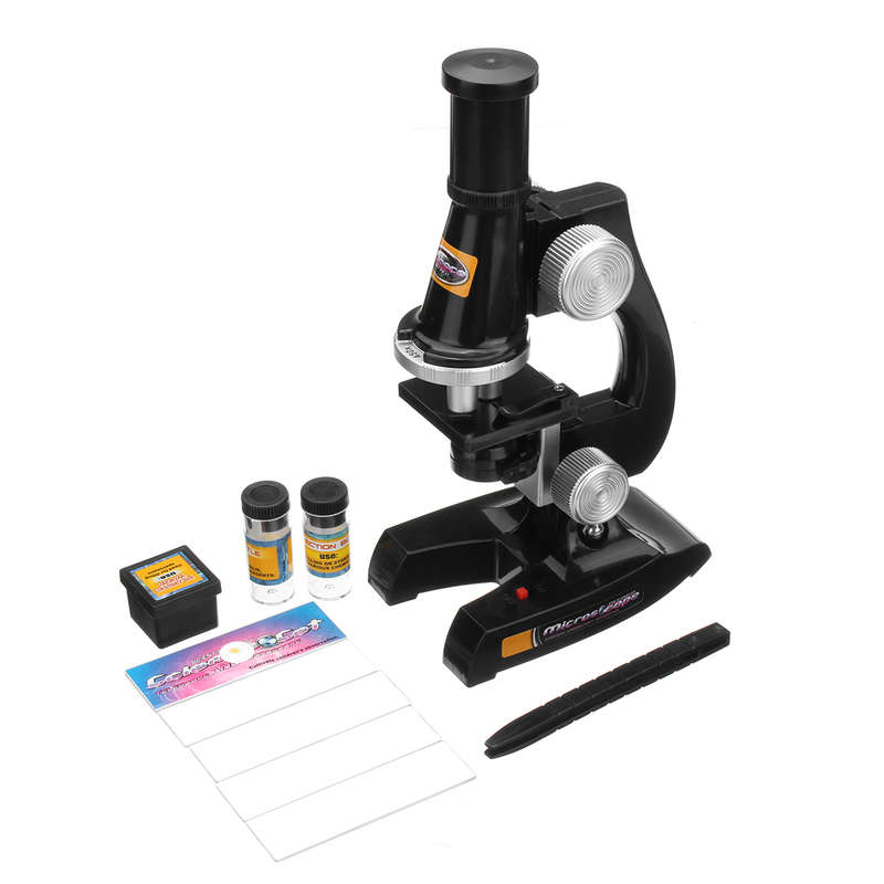 Children Microscope Kit with Light Science Lab Magnifier Educational Kids Toy Gift
