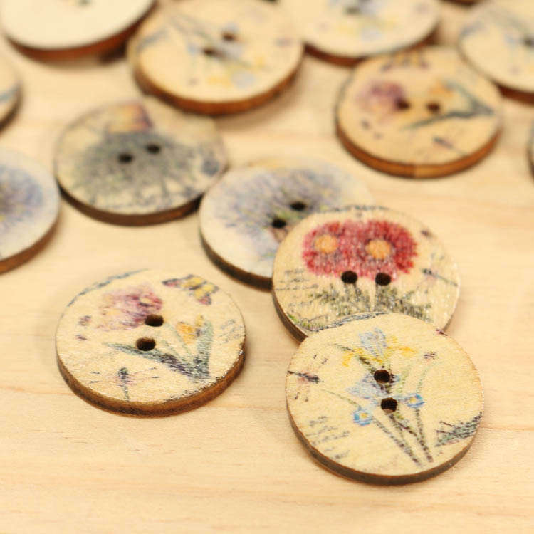 flower sewing button