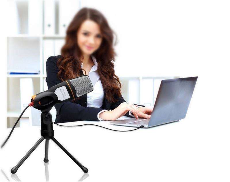Universal Noise Cancelling HD 3.5mm Microphone with Tripod Stand for Xiaomi iPhone Samsung PC Laptop