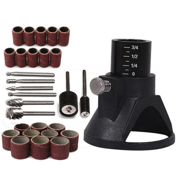 29pcs Drill Carving Positioner Locator with Sanding Bands and Rotary Burr  for Dremel