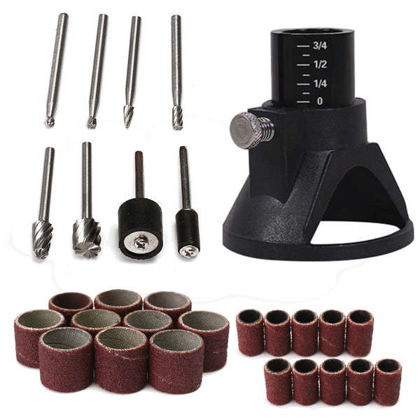 29pcs Drill Carving Positioner Locator with Sanding Bands and Rotary Burr  for Dremel