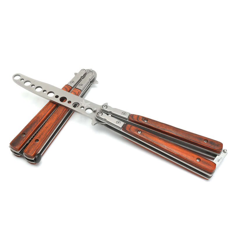 Butterfly Knife Trainning Practice Unsharpened Metal Blade Comb Style Trainer Tool