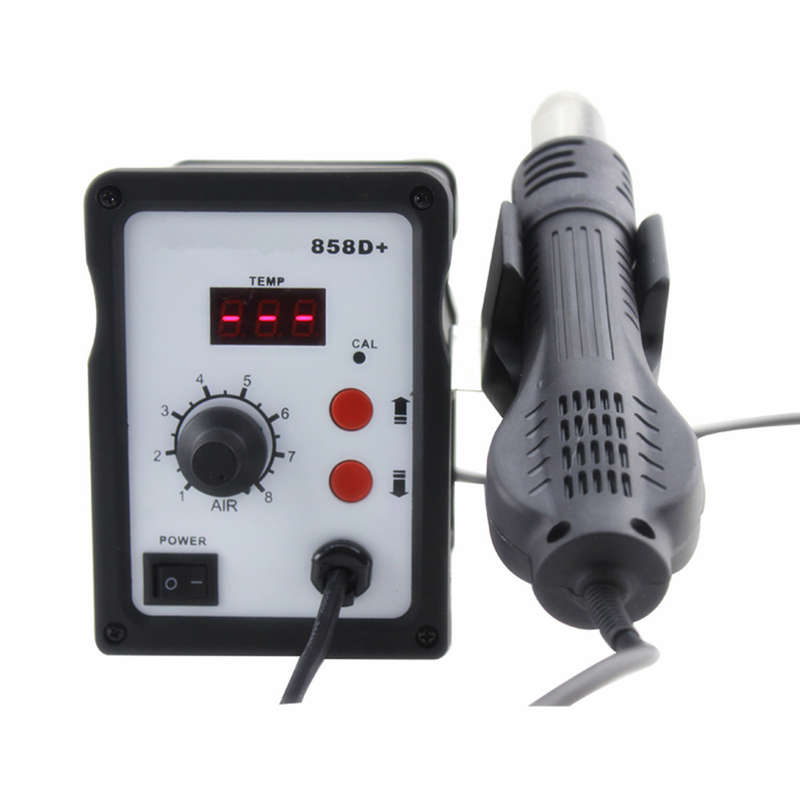 858D+ 220V Hot Air Soldering Rework Station + Handle + Handle Stand+3 Nozzles