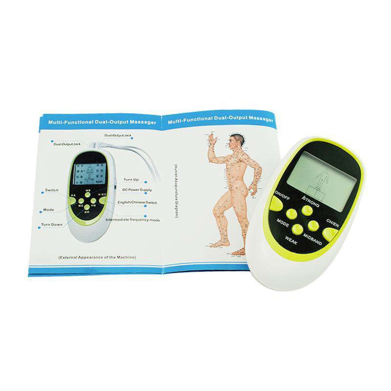 Digital Dual Output  Electric Physiotherapy Acupuncture Tools Massager 8 Electrodes Squishies Squishy Pads