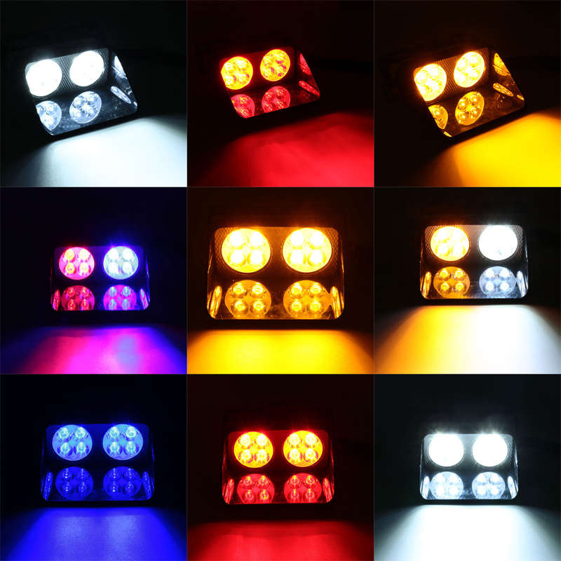 Car Truck Dash Windshield 8 LED Warning Hazard Emergency Strobe Flashing Light