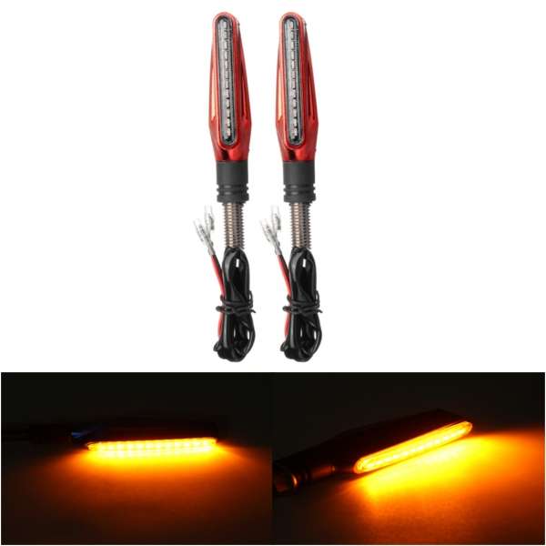 12V Pair Of Yellow Motorcycle LED Indicators Turn Signals Universal