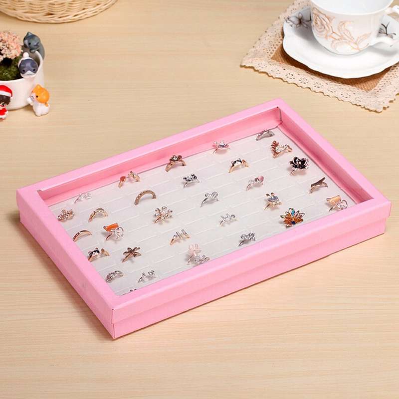 Colorful Ring Earring Jewelry Display Show Storage Box Case Holder