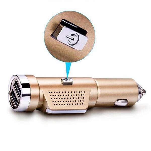 Dual USB Car Charger Fresh Oxygen Ozone Air Purifier Cigarette Lighter  2 In 1