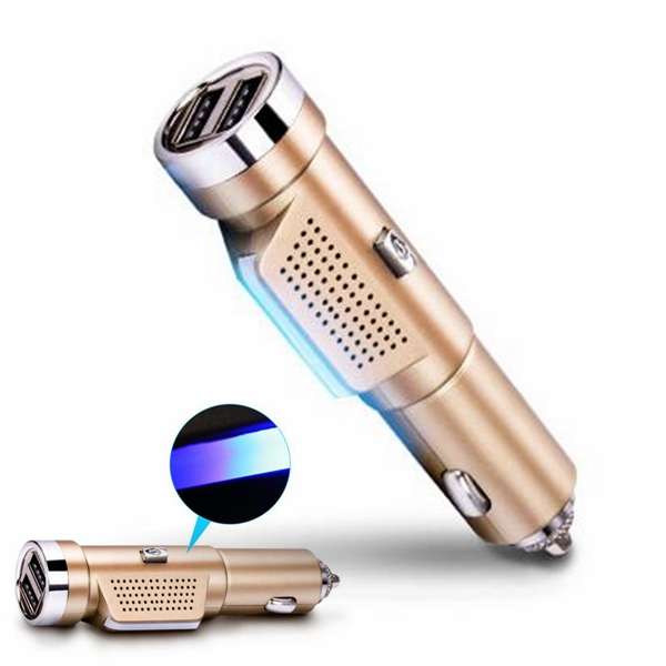 Dual USB Car Charger Fresh Oxygen Ozone Air Purifier Cigarette Lighter  2 In 1