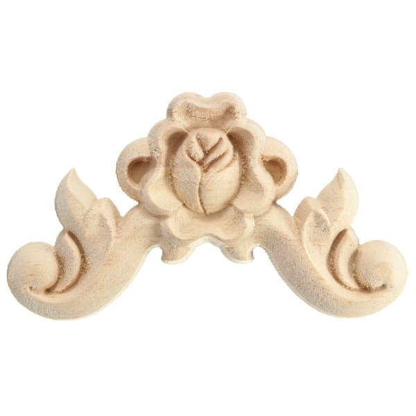 6x6cm Wooden Rose Floral Applique Carved Corner for Furniture Decoration