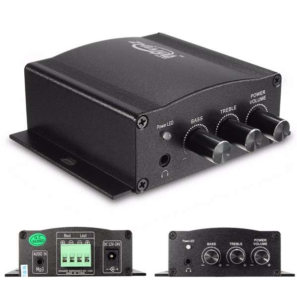 12V 30W Mini HiFi Stereo Amplifier Amp Booster Bass For MP3 Motorcycle Car Home