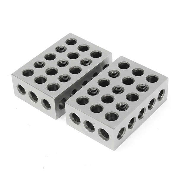 2pcs 1x2x3 Inch Blocks 23 Holes Parallel Clamping Block Milling Tool Precision 0.0001 Inch