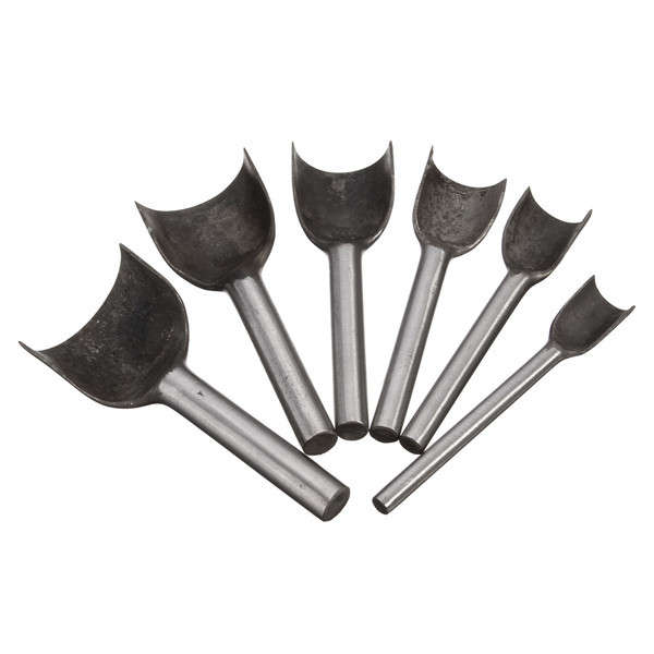 6pcs Leather Craft Tools Half Round V Shaped Cutter Punch Tools