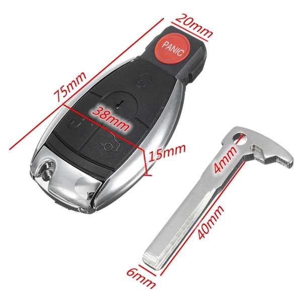 Car Remote Fob Shell Key Case Blade 4 Button for Mercedes Benz C/E/SL/CL/ML