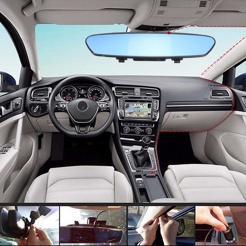 7 Inch Car Rear View Mirror Dash Camera HD 1080P Android Dual Lens DVR Camera 3G WIFI GPS