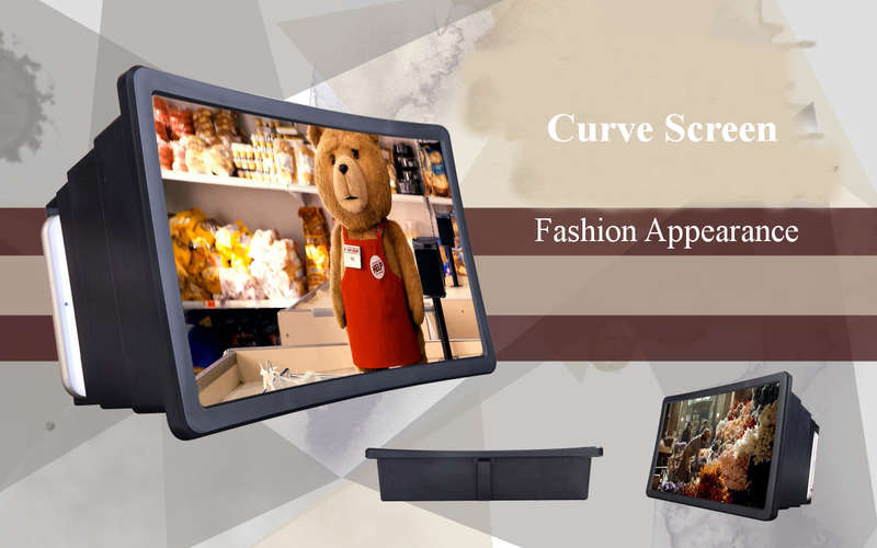 F2 Foldable Curve Screen Enlarge Screen Magnifer Phone Holder Stand