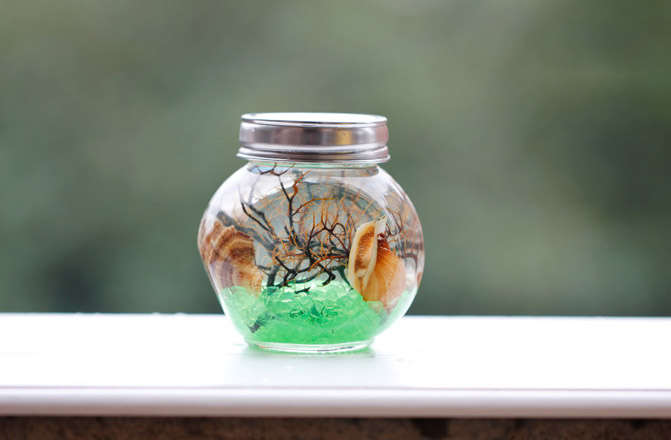micro landscape colorful sand
