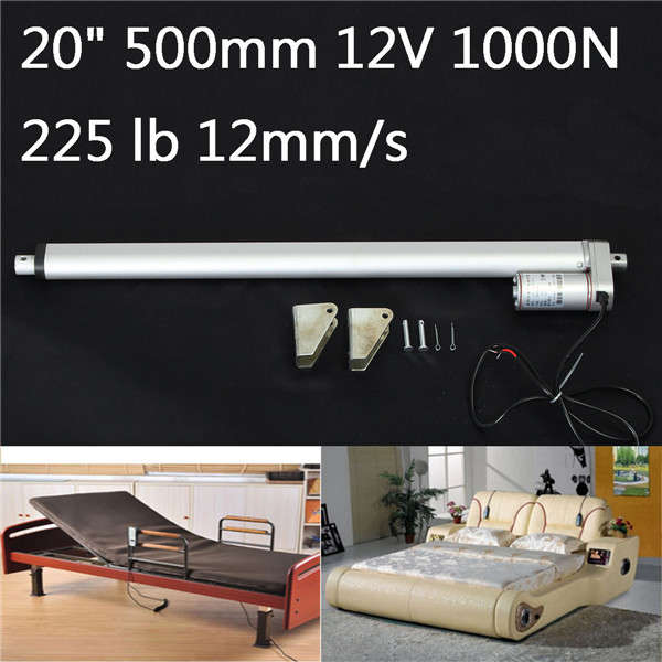 500mm 12V Linear Actuator Motor 1000N 225lb 12mm/s Miniature DC Electric Linear Actuator Motor