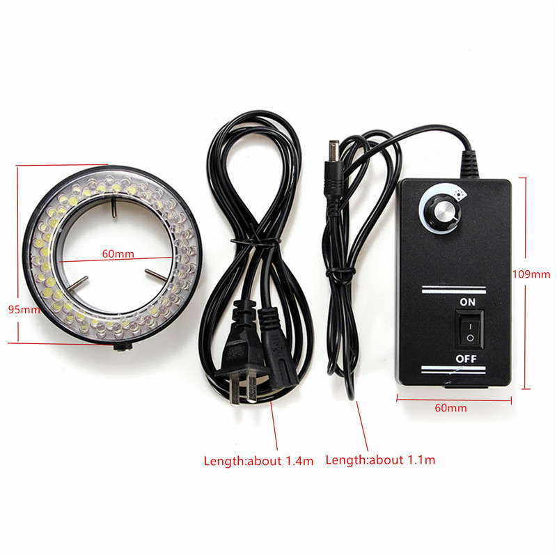 60Pcs LED Adjustable Ring Light illuminator Lamp for Stereo Zoom Microscope US Plug