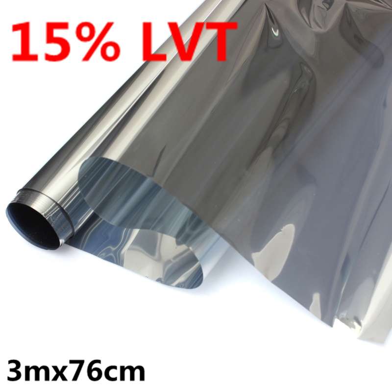 15% 30% 3mx76cm LVT Car Auto Window Glass Tint Film Tinting Roll Silver Mirror