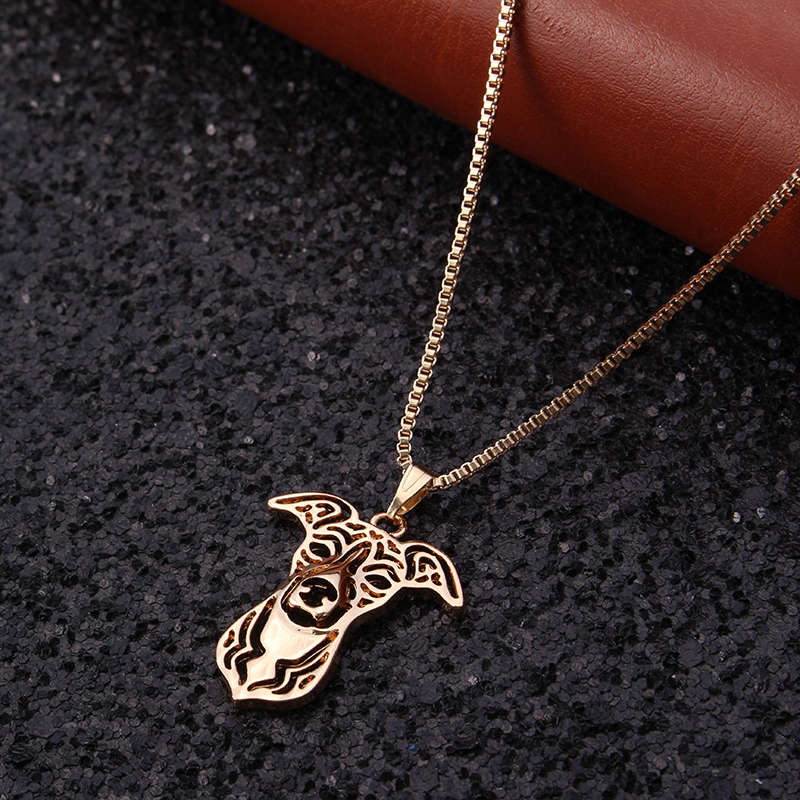Fashion Puppy Pendant Chain Gold Plated Necklace for Men