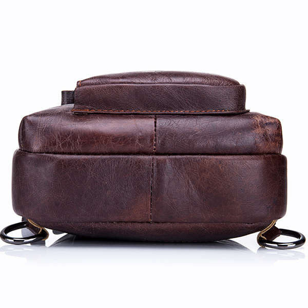 Bullcaptain&reg; Men Leather Chest Bag Vintage Travel Fashion Crossbody Shoulder Bag