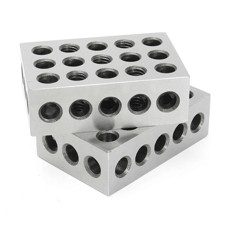 2pcs 1x2x3 Inch Blocks 23 Holes Parallel Clamping Block Milling Tool Precision 0.0001 Inch