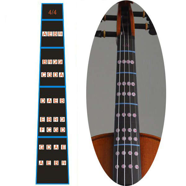 1Pcs Violin Scale Stickers Fingering Chart For 4/4 3/4 1/2 1/4 1/8 1/10 Violin