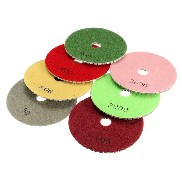 8pcs 4 Inch 50 to 3000 Grit Diamond Polishing Pads for Granite Stone Concrete Marble