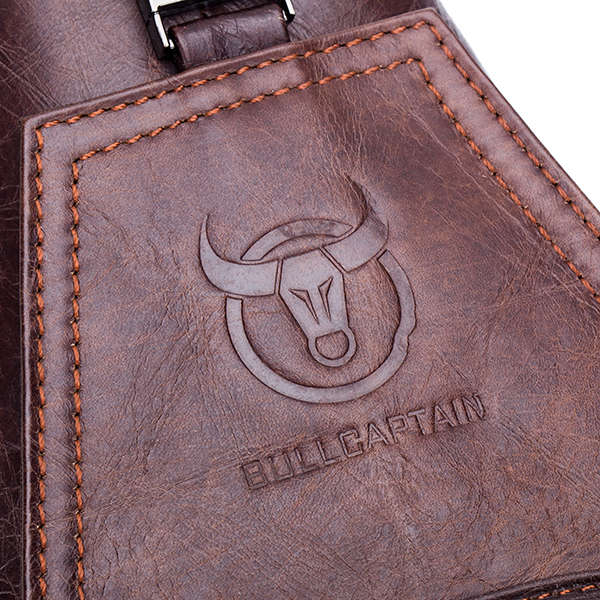 Bullcaptain&reg; Men Leather Chest Bag Vintage Travel Fashion Crossbody Shoulder Bag