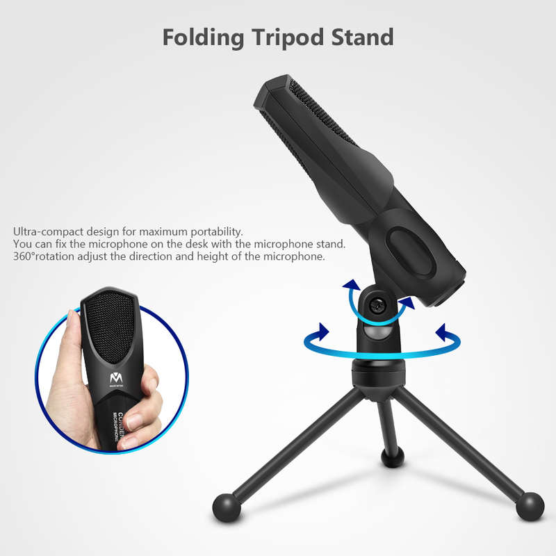 Mantistek® MC1 Omni-Directional Double Condenser Microphone for Recording Youtube Interview Video