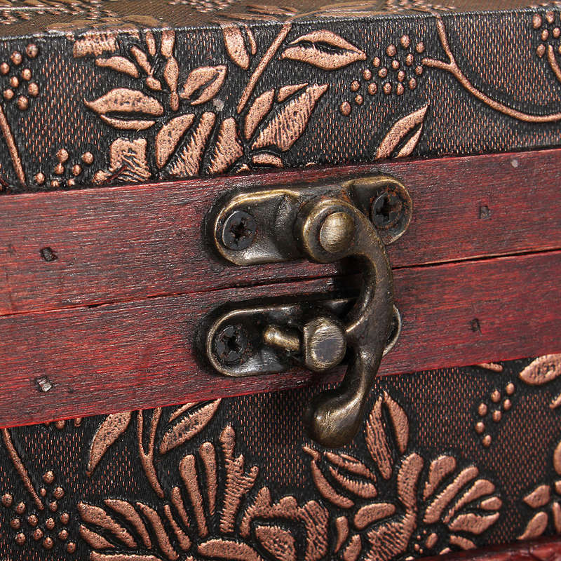 Vintage Antique Wooden Made Jewelry Box Accessories Collection Storage