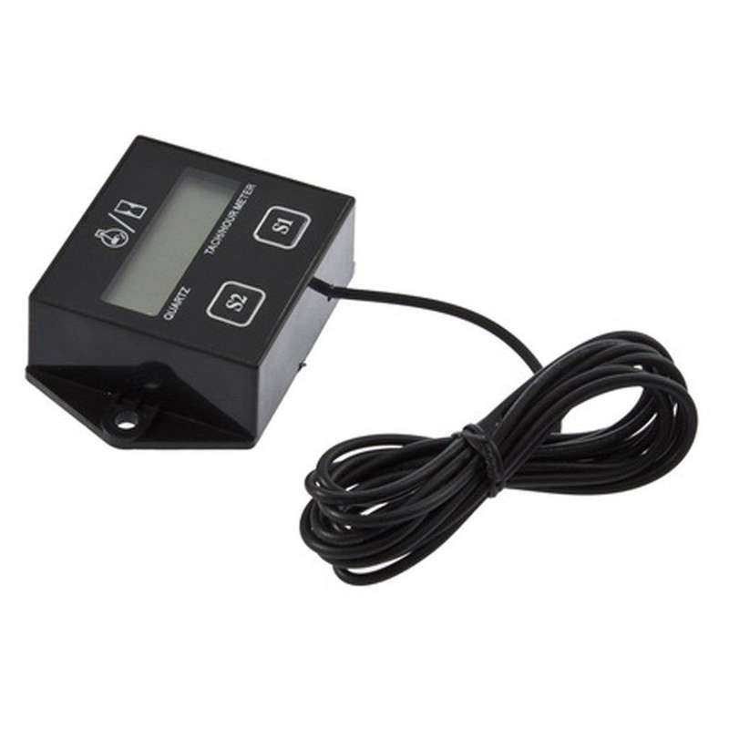 Motorcycle ATV LCD Digital Tach Tachometer Hour Meter Gas Engine Spark Induction
