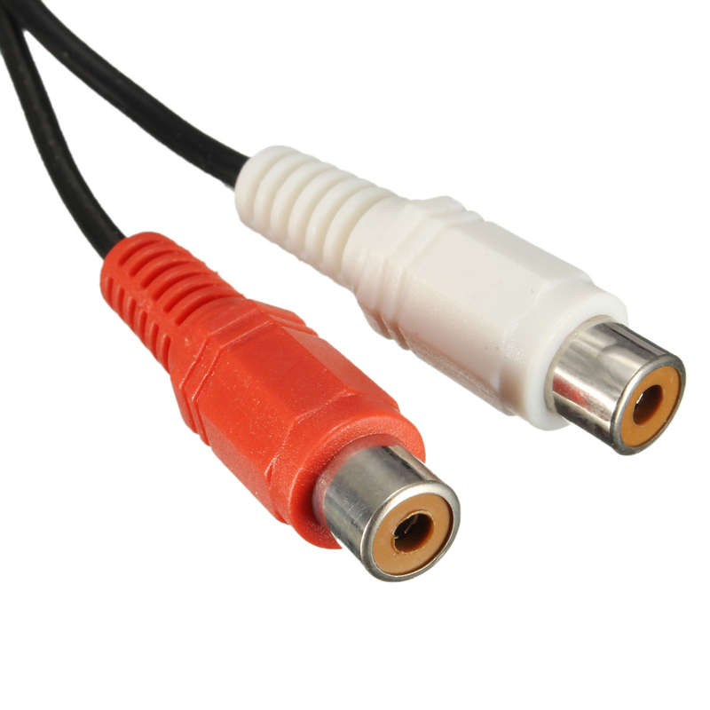 3.5mm Male Mini Stereo Jack To 2 Female RCA Twin Phono Cable Lead Y Adapter