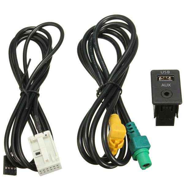 USB Aux Switch & USB Wire Cable Adapter For BMW 3 5 series E87 E90 E91 E92 X5 X6