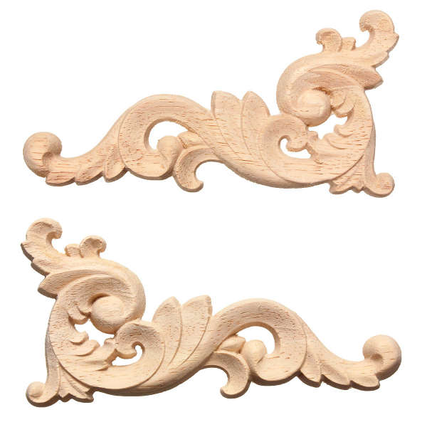 Woodcarving Decal Corner Frame Wall Door Decoration for Home Furniture