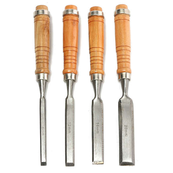 4Pcs 8/12/16/20mm Wood Work Carving Chisels Tool Set For Woodworking Carpenter *Free Shipping*