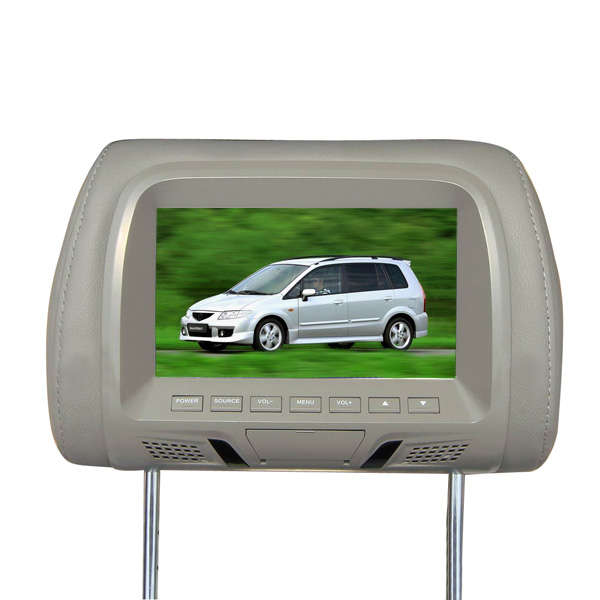 Car 7 inch TFT LCD Headrest Monitor HD Digital Video Screen LCD Display with Pillow Universal