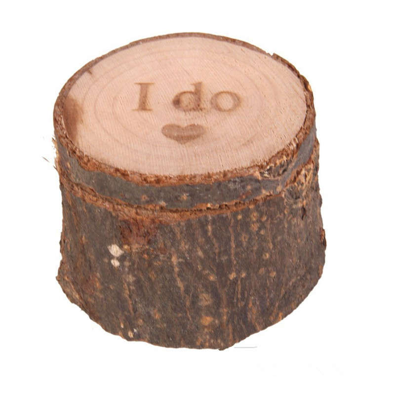 Wooden Ring Earrings Wedding Necklace Gift Jewelry Box Case Holder