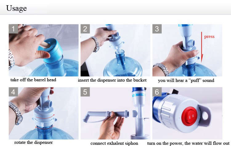 Electric Dispenser Bottled Drinking Water Bottle Pump