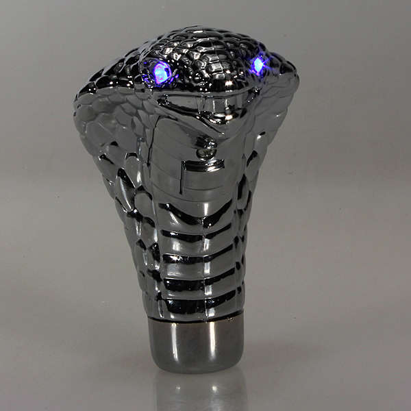 Universal Led Eyes Car Chrome Manual Gear Shift Knob Cobra Snake