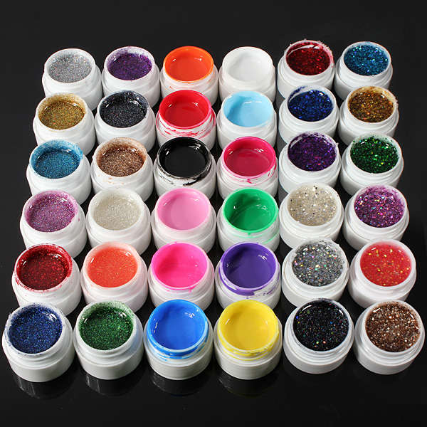 12 Color UV Gel Cleanser Plus Top Coat Brush Nail Art Set