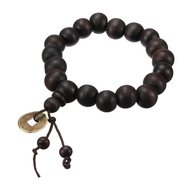 Wood Beads Coin Bracelet