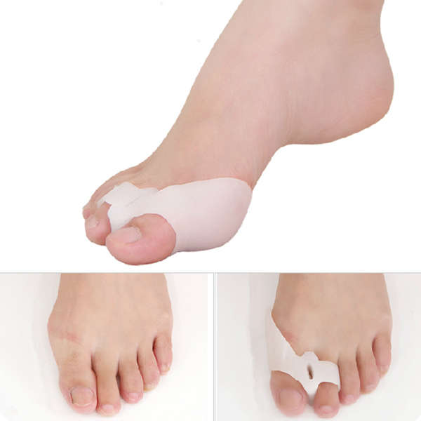 2Pcs Soft Silicone Gel Toe Separators Straightener Corrector Bunion Protector